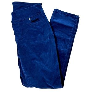 Kim Rogers Womens Corduroy Pant Size 8 Blue Pull On Stretch Straight Leg
